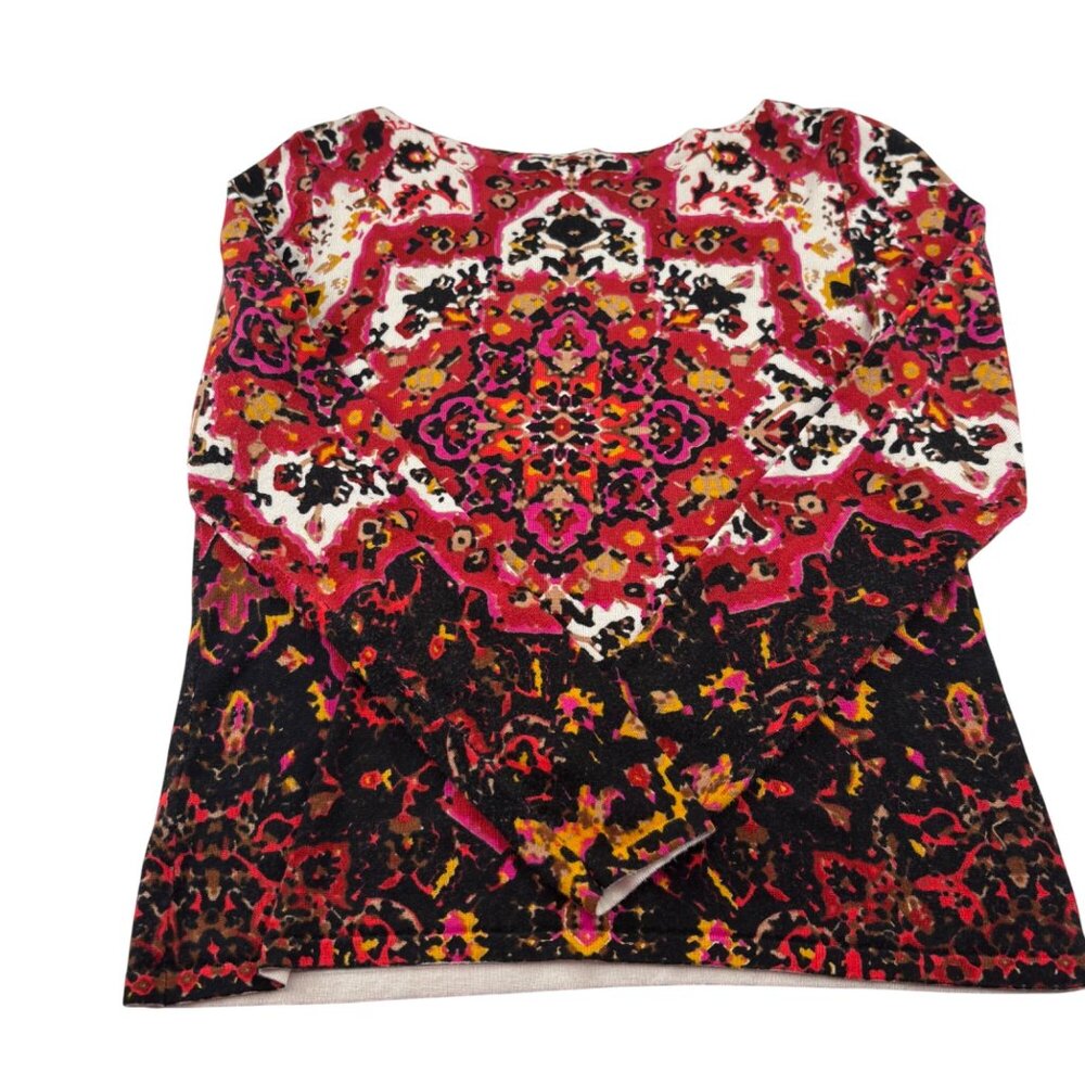 Ruby Rd. Petite‎ Womens Top PM Rayon/Nylon Blend Multicolor - Picture 4 of 4